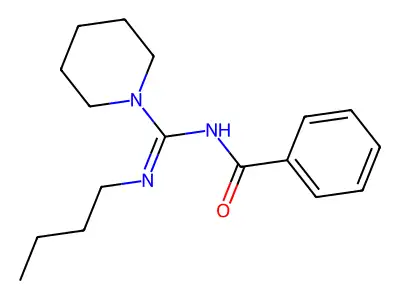 N-(N-butyl-C-piperidin-1-ylcarbonimidoyl)benzamide structure