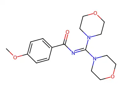 Benzamide, N-(di-4-morpholinylmethylene)-4-methoxy- structure
