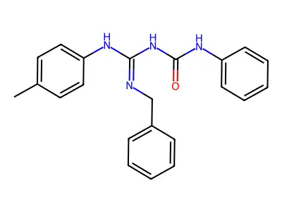 1-[N'-benzyl-N-(4-methylphenyl)carbamimidoyl]-3-phenylurea structure