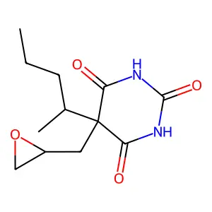 5-(2,3-Epoxypropyl)-5-(1-methylbutyl)barbituric acid structure