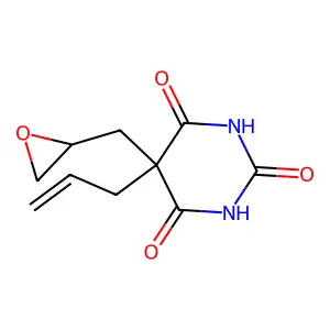 5-Allyl-5-(2,3-epoxypropyl)barbituric acid structure