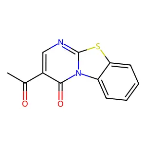 3-acetyl-4H-pyrimido[2,1-b][1,3]benzothiazol-4-one structure