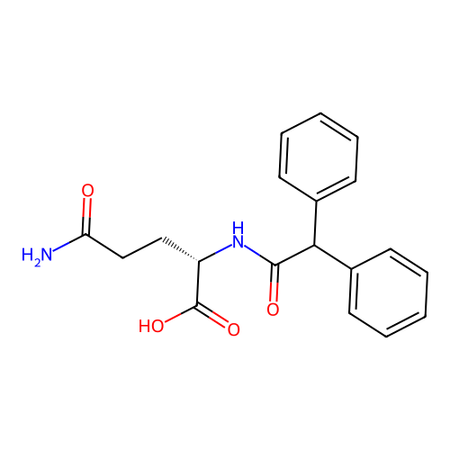 N~2~-(diphenylacetyl)-L-glutamine structure