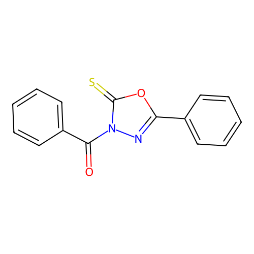 1,3,4-Oxadiazole-2(3H)-thione, 3-benzoyl-5-phenyl- structure