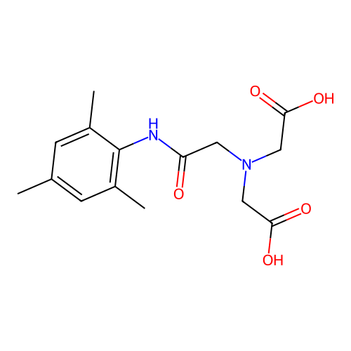 N-(2,4,6-Trimethylphenyl-carbamoyl-methyl)-imino-diacetic acid structure