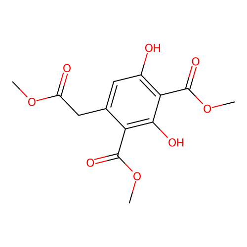 Dimethyl 2,4-dihydroxy-6-(2-methoxy-2-oxoethyl)isophthalate structure