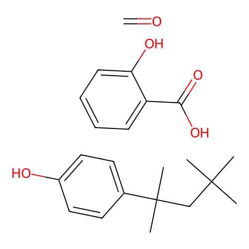 Formaldehyde;2-hydroxybenzoic acid;4-(2,4,4-trimethylpentan-2-yl)phenol structure