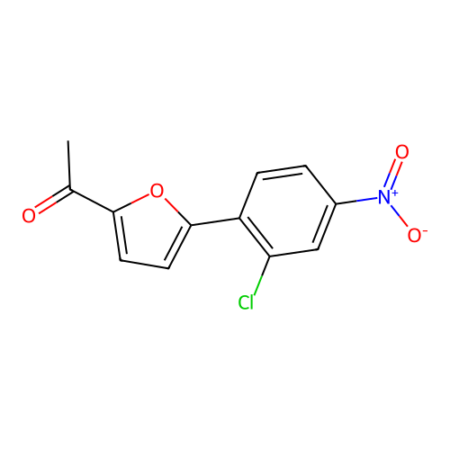 1-(5-(2-Chloro-4-nitrophenyl)furan-2-yl)ethanone structure