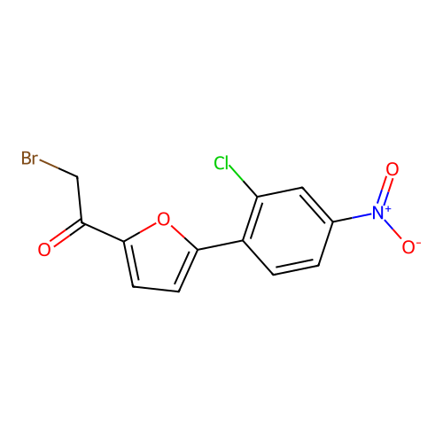 2-Bromo-1-[5-(2-chloro-4-nitro-phenyl)-furan-2-yl]-ethanone structure