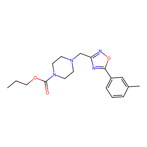 Propyl 4-((5-m-tolyl-1,2,4-oxadiazol-3-yl)methyl)piperazine-1-carboxylate structure