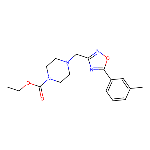 Ethyl 4-((5-m-tolyl-1,2,4-oxadiazol-3-yl)methyl)piperazine-1-carboxylate structure