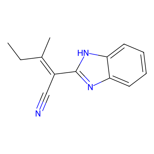2-(1H-benzimidazol-2-yl)-3-methyl-2-pentenenitrile structure