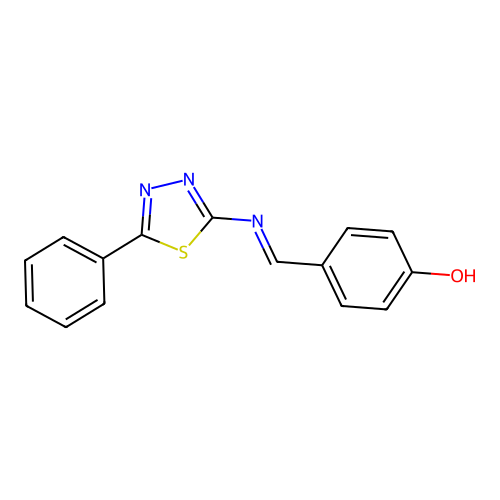 4-[(5-Phenyl-1,3,4-thiadiazol-2-yl)iminomethyl]phenol structure