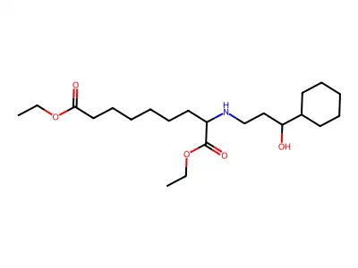 Diethyl 2-[(3-cyclohexyl-3-hydroxypropyl)amino]nonanedioate structure