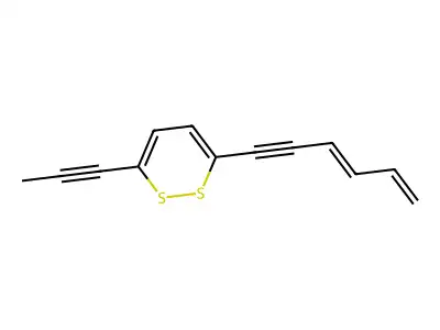 3-Hexa-3,5-dien-1-ynyl-6-prop-1-ynyldithiine structure