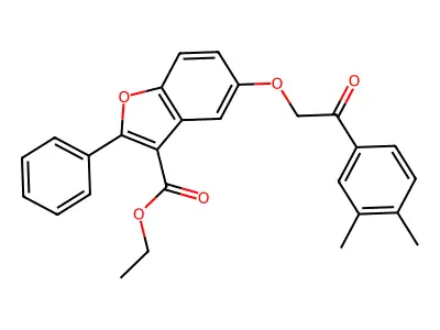 Ethyl 5-[2-(3,4-dimethylphenyl)-2-oxoethoxy]-2-phenyl-1-benzofuran-3-carboxylate structure