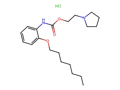 Carbanilic acid, o-(heptyloxy)-, 2-(1-pyrrolidinyl)ethyl ester, hydrochloride structure