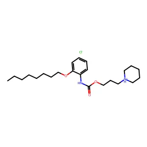 Carbanilic acid, o-(octyloxy)-, 3-piperidinopropyl ester, hydrochloride structure