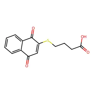 Butanoic acid, 4-[(1,4-dihydro-1,4-dioxo-2-naphthalenyl)thio]- structure