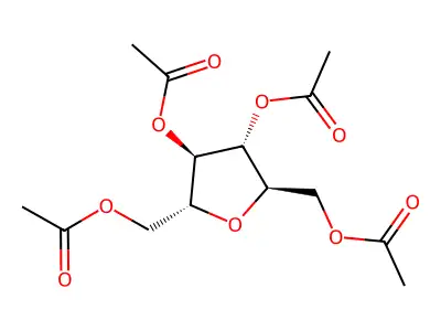 Tetraacetyl 2,5-anhydro-D-mannitol structure