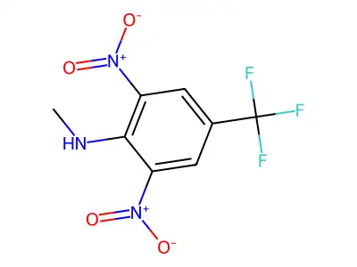N-methyl-2,6-dinitro-4-(trifluoromethyl)aniline structure