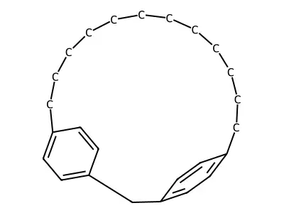 Tricyclo(17.2.2.2(3,6))pentacosa-1(22),3(25),4,6(24),19(23),20-hexaene structure