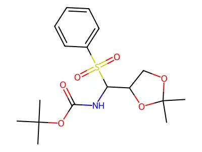Tert-butyl N-[benzenesulfonyl-(2,2-dimethyl-1,3-dioxolan-4-yl)methyl]carbamate structure