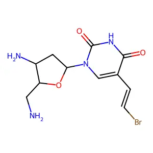 (E)-3',5'-Diamino-5-(2-bromovinyl)-2',3',5'-trideoxyuridine structure