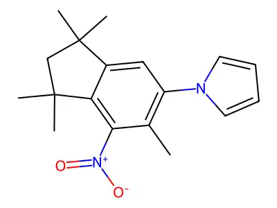 1-(1,1,3,3,6-pentamethyl-7-nitro-2,3-dihydro-1H-inden-5-yl)-1H-pyrrole structure
