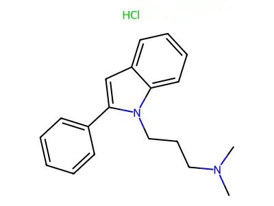 1H-Indole-1-propanamine, N,N-dimethyl-2-phenyl-, monohydrochloride structure