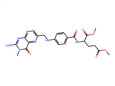 dimethyl 2-[[4-[(2-amino-3-methyl-4-oxopteridin-6-yl)methylamino]benzoyl]amino]pentanedioate structure