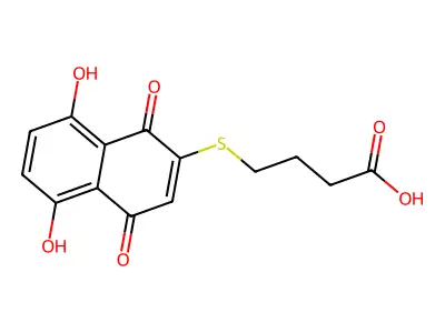 4-[(5,8-Dihydroxy-1,4-dioxo-2-naphthyl)sulfanyl]butanoic acid structure