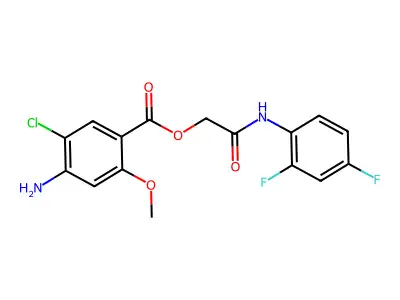 2-(2,4-Difluoroanilino)-2-oxoethyl 4-amino-5-chloro-2-methoxybenzoate structure