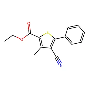 Ethyl 4-cyano-3-methyl-5-phenyl-2-thiophenecarboxylate structure