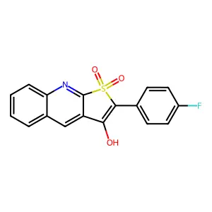 2-(4-Fluorophenyl)thieno(2,3-b)quinolin-3-ol 1,1-dioxide structure