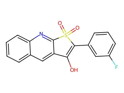 2-(3-Fluorophenyl)thieno(2,3-b)quinolin-3-ol 1,1-dioxide structure