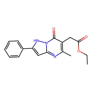 Ethyl (7-hydroxy-5-methyl-2-phenylpyrazolo[1,5-a]pyrimidin-6-yl)acetate structure