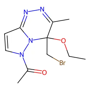 1-[4-(Bromomethyl)-4-ethoxy-3-methylpyrazolo[5,1-c][1,2,4]triazin-6-yl]ethanone structure