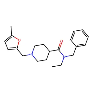 N-benzyl-N-ethyl-1-[(5-methylfuran-2-yl)methyl]piperidine-4-carboxamide structure