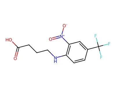 4-[2-Nitro-4-(trifluoromethyl)anilino]butanoic acid structure