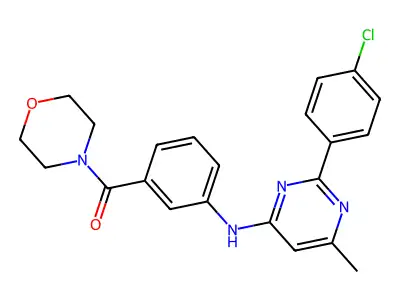 Morpholine, 4-(3-((2-(4-chlorophenyl)-6-methyl-4-pyrimidinyl)amino)benzoyl)- structure