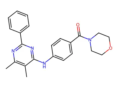 Morpholine, 4-(4-((5,6-dimethyl-2-phenyl-4-pyrimidinyl)amino)benzoyl)- structure