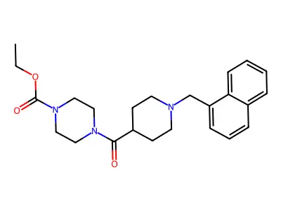 Ethyl 4-[1-(naphthalen-1-ylmethyl)piperidine-4-carbonyl]piperazine-1-carboxylate structure