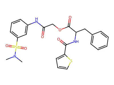 2-[3-(Dimethylsulfamoyl)anilino]-2-oxoethyl N-(thiophene-2-carbonyl)phenylalaninate structure