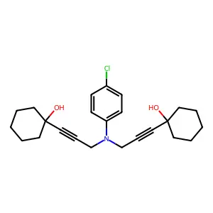 Cyclohexanol, 1,1'-[[(4-chlorophenyl)imino]di-1-propyne-3,1-diyl]bis- structure