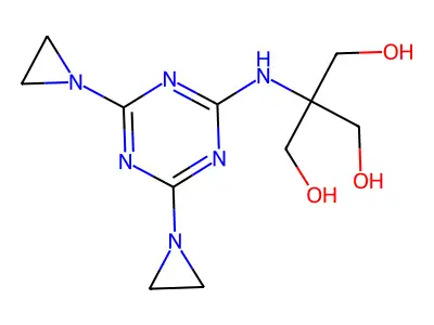 1,3-Propanediol, 2-((4,6-bis(1-aziridinyl)-s-triazin-2-ylamino))-2-(hydroxymethyl)- structure