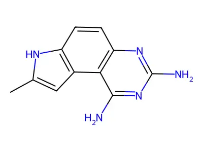 8-methyl-7H-pyrrolo[3,2-f]quinazoline-1,3-diamine structure