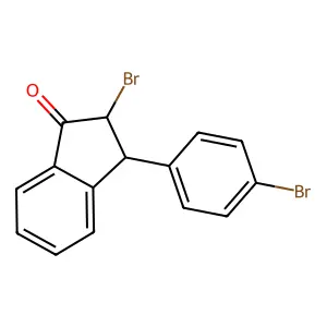 2-Bromo-3-(4-bromophenyl)-2,3-dihydro-1H-inden-1-one structure