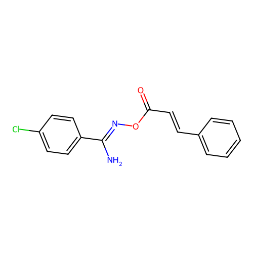 O1-cinnamoyl-4-chlorobenzene-1-carbohydroximamide structure