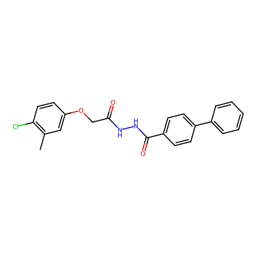 N'-[2-(4-chloro-3-methylphenoxy)acetyl]biphenyl-4-carbohydrazide structure